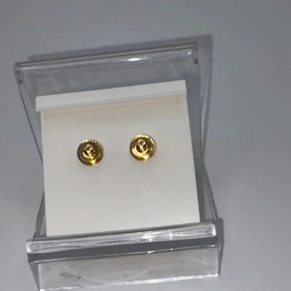 Tory Burch Gold Earrings with Orange Details - Picture 4 of 5